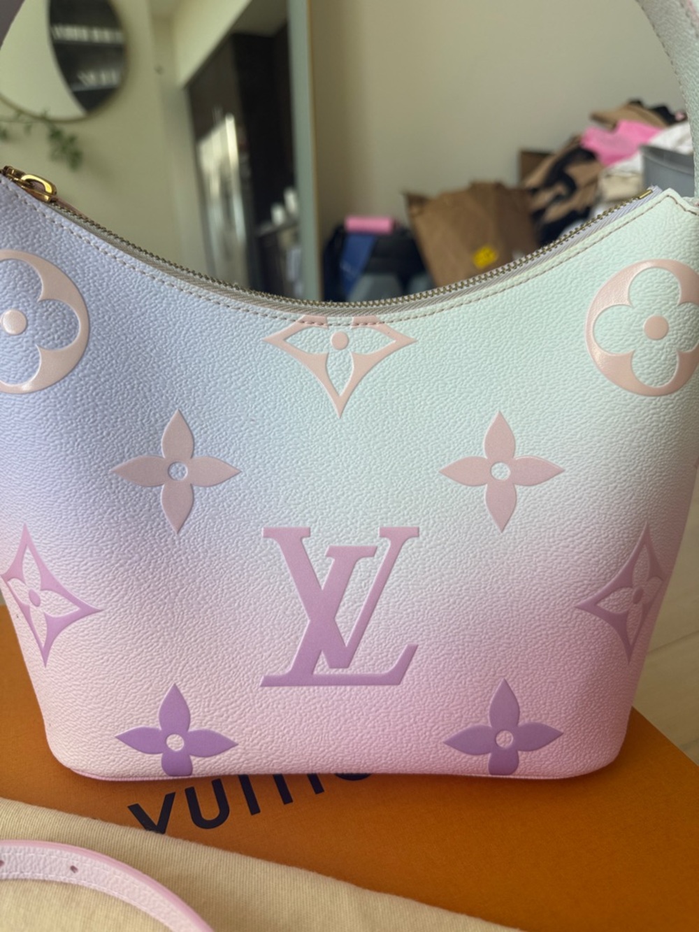 Louis Vuitton Pastel Pink Lavender Monogram Hobo Shoulder Bag - Picture 3 of 9